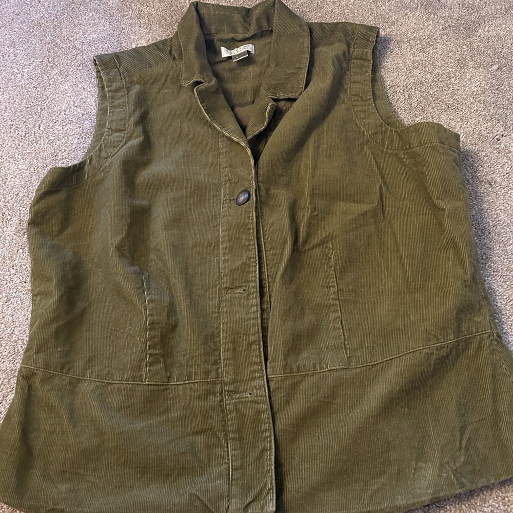 Green Ribbed Christopher & Banks Vest